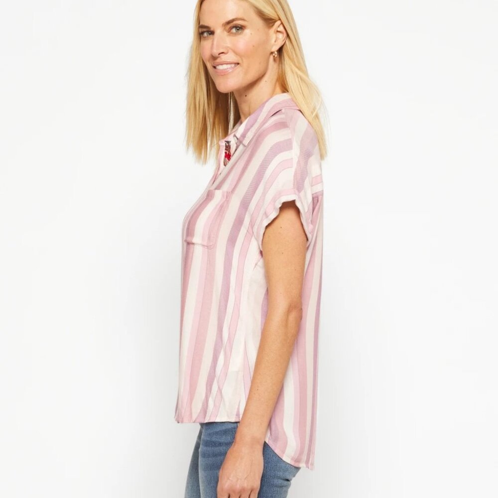 Cosmic Blue Love Ava Button Down Blouse